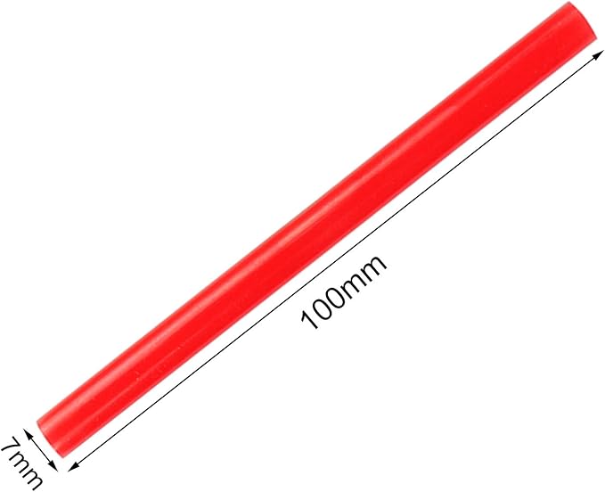 HUIHUIBAO 12 PCS Colored Hot Glue Sticks, Mini Hot Melt Adhesive Glue Stick for DIY Art Craft, 7 x 100mm, Red