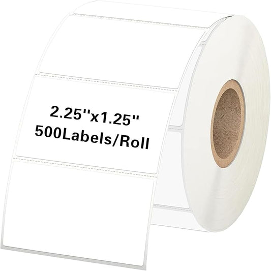 Starboling 2.25" x 1.25" White Direct Thermal Labels,Self-Adhesive Printer Label for Address,Logo,Shipping,Barcodes,QR Code