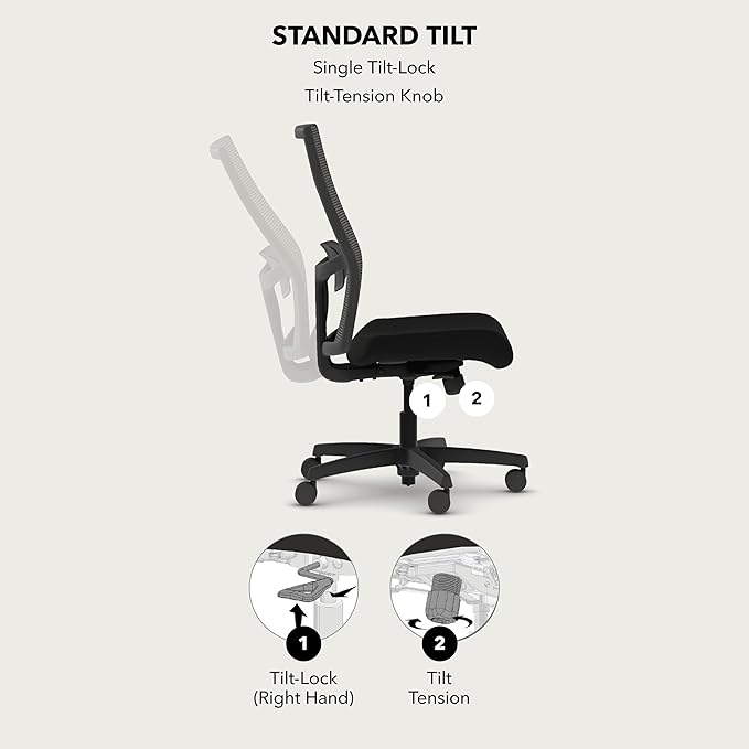 HON Ignition 2.0 Ergonomic Office Chair, Lumbar Support, Office Desk, Black | Armless ergonomic office desk chair with lumbar support, mesh task seating, office decor, rolling mobility for focused work