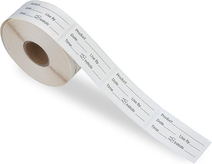 L LIKED 500 Stickers Use by 1 x 2 Inch Dissolvable Food Storage Labels for Containers (Pack of 2)