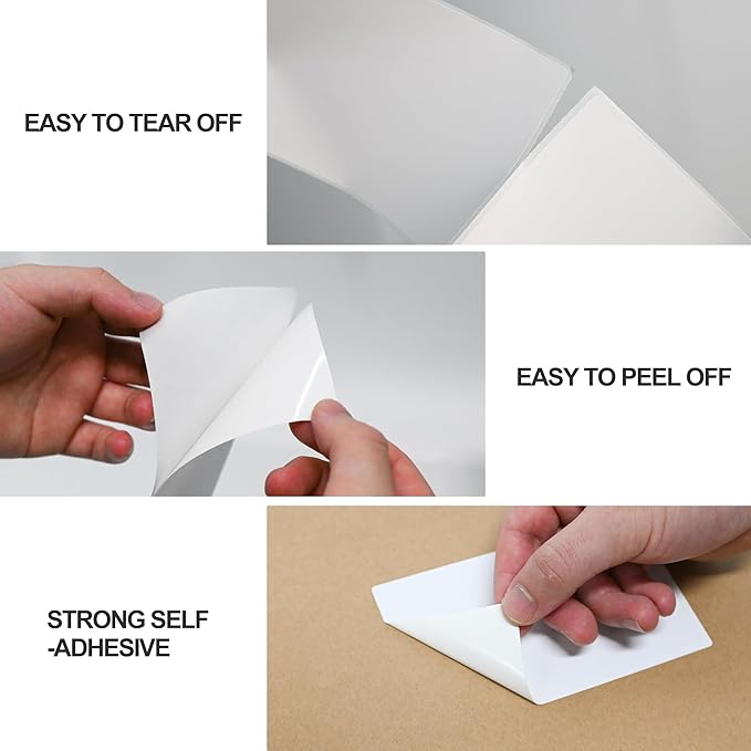 L LIKED 3" x 5" Direct Thermal Labels, 500 Fanfold Thermal Printer Shipping Labels for Small and Microenterprise, Compatible with Zebra & Rollo Printers, Perforated Line, White - 500 Pcs.