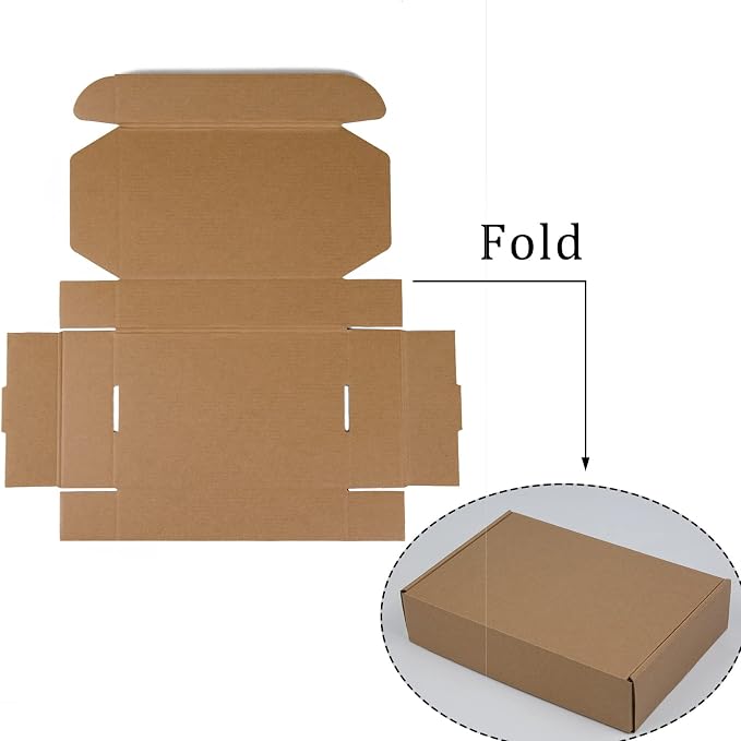 9x6x2 Inches Shipping Boxes Pack of 25, Brown Corrugated Cardboard Boxes for Small Bussiness, Packing and Mailing