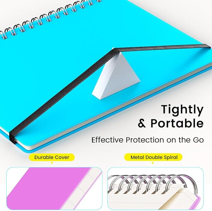 BEYONG Spiral Journal Notebook - 2 Pack Small Size, Lined Journals for Writing, Journaling, Note Pad, Diary, Work & School, Men & Women (White, 5x7)