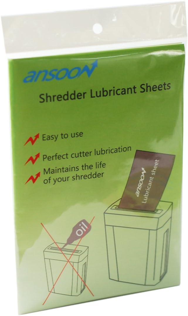 Paper Shredder Lubricant Sheets, Paper Shredder Sharpening & Lubricating Sheets (12PCS)