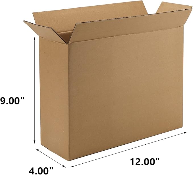 12x9x4 Inches Shipping Boxes Pack of 25, Small Corrugated Cardboard Box for Business Mailing Packaging, Brown