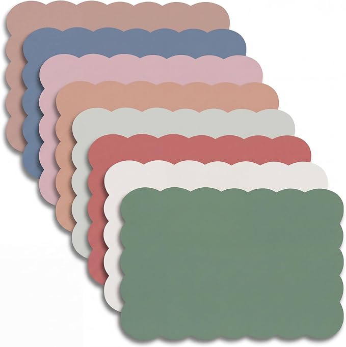 Eaasty 8 Pack Scalloped Sticky Notes 3" X 5" Vintage Memo Pads | Vintage Aesthetic Wavy Edges, Self-stick for School Office Desk, 240 Sheets Bulk, Cute Design for Reminders Planning