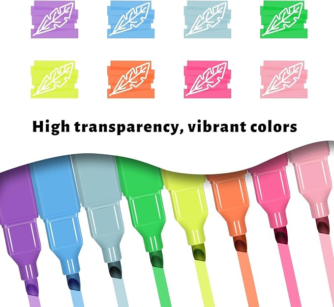 Pastel Highlighters Set, Assorted Color,Chisel Tip 8 Pack | cute bright colol,high quality for bible study,books,journal,writing,school office