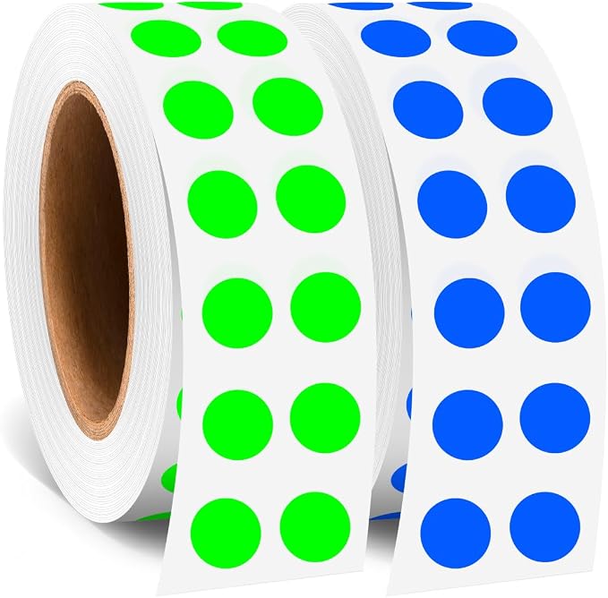 0.25 Inch Small Round Stickers Dot Stickers, 2000 PCS Color Dots | 1/4 Inch Small Round Color Coding Labels Stickers, 2 Rolls Colorful Dots for Organization, Color Code Stickers for Classroom