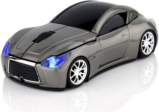 MGbeauty USB Wireless Mouse Sports Car Mouse Ergonomic Computer Cordless Optical Mice with LED Flash Light