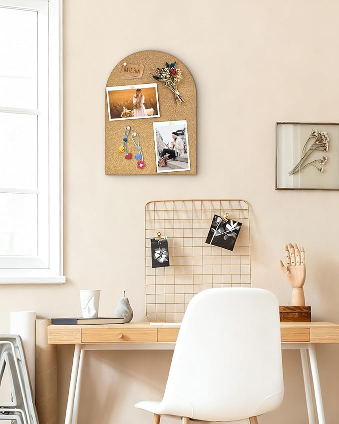Okydoky 8mm Thick Arch Cork Boards,10.6 x 14.6in Self-Adhesive Pin Board,1 PC for Home Office Decor(2737Arch-1pc-8mm)