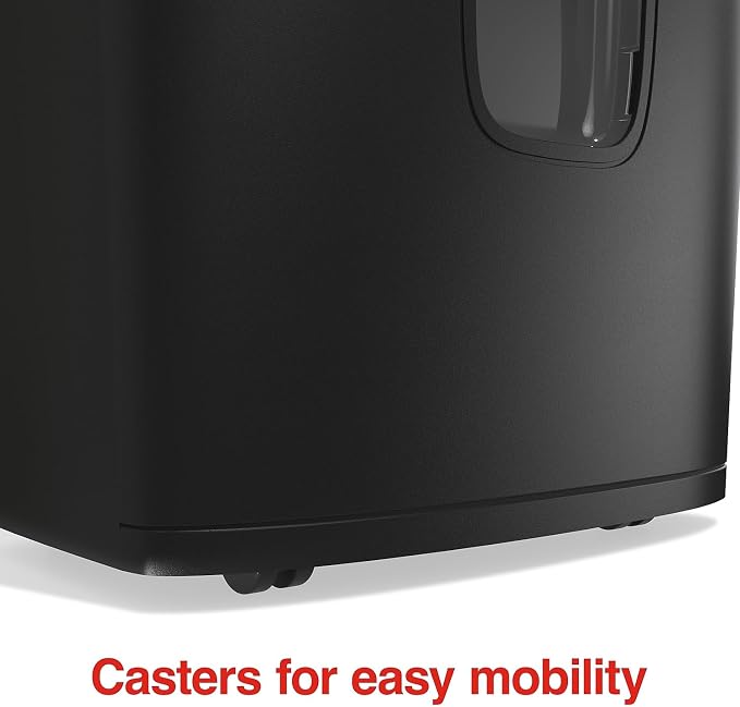 Staples 15-Sheet Cross-Cut Paper Shredder, P-4 Security, Black | Quiet 65 dB operation shreds paper, cards, and CDs. 5-gallon bin, auto start/stop.