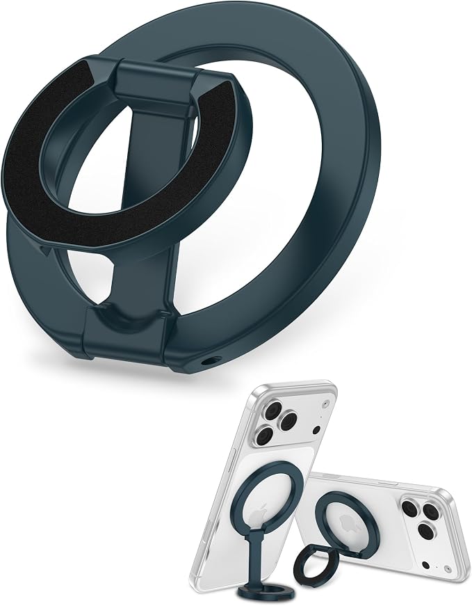 Mag Safe Phone Grip for iPhone 17 Pro Max Apple MagSafe Foldable Kickstand | Magnetic Finger Ring Holder, Magnetic Grip Metal Loop Stand MagSafe Car Mount,iPhone 17e/Air/17Pro/16e/16 Pro Max/15/14/13/12