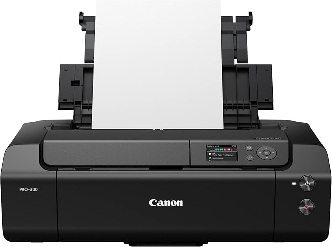 Canon imagePROGRAF PRO-300 Wireless Color Wide-Format Printer, Prints up to 13"X 19", 3.0" LCD Screen with Profession Print & Layout Software and Mobile Device Printing, Black, One Size