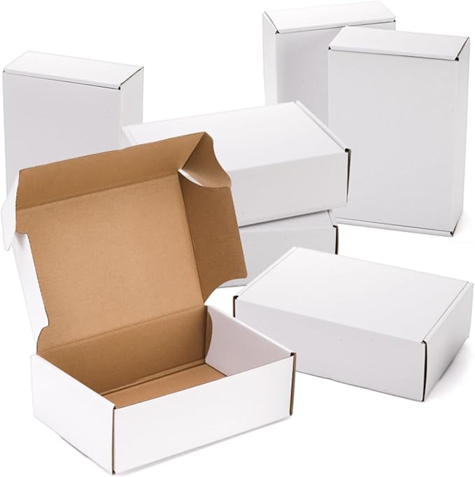 Dicunoy 30 Pack Shipping Boxes for Small Business, 9 x 6 x 3 Inches White Small Cardboard Boxes, Thick Corrugated Mailers Boxes for Mailing Packing Literature Mailer, Gift Package