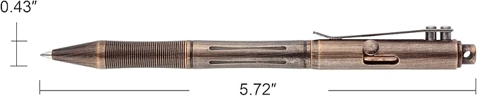 SMOOTHERPRO Bolt Action Pen, Solid Brass Ballpoint Pen Compatible with Pilot G2 Refill, Weighted Heavy Pen for Tremor Parkinson Arthritic Hand, Plated Vintage Retro Black(RG335)