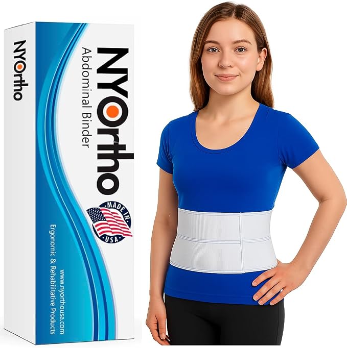 NYOrtho Abdominal Binder Lower Waist Support Belt - Compression Wrap for Men and Women MADE IN USA