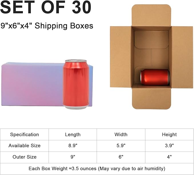 9x6x4 Medium Shipping Boxes, 30 Pack Purple Cardboard Mailer Box, Gift Boxes for Packaging Small Business