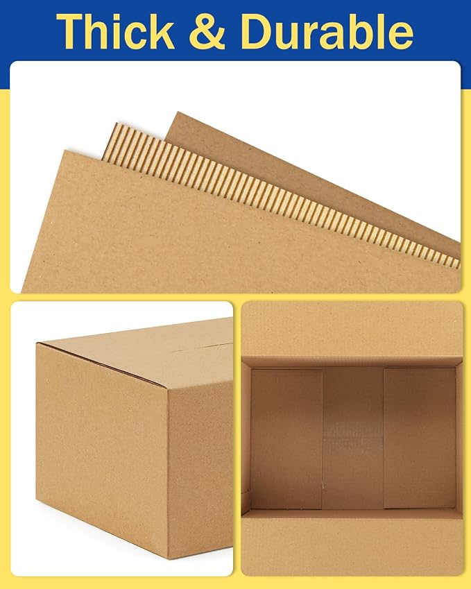 40-Pack-Small-Shipping-Boxes-6x4x4, Corrugated-Cardboard-Boxes-for-Packaging-Small-Business, Brown-Boxes-Mailers