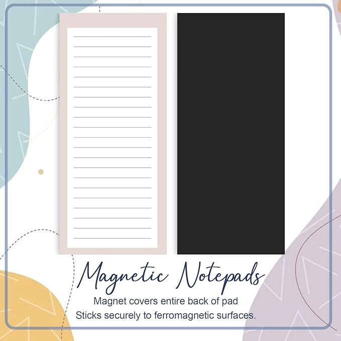 AZUREAL 7 Pack Magnetic Notepads for Refrigerator, 30 Pages/Book Grocery List Magnet Pad for Fridge, Design Magnetic List Pad for Fridge, Grocery List Notepad, To-Do Memos, List
