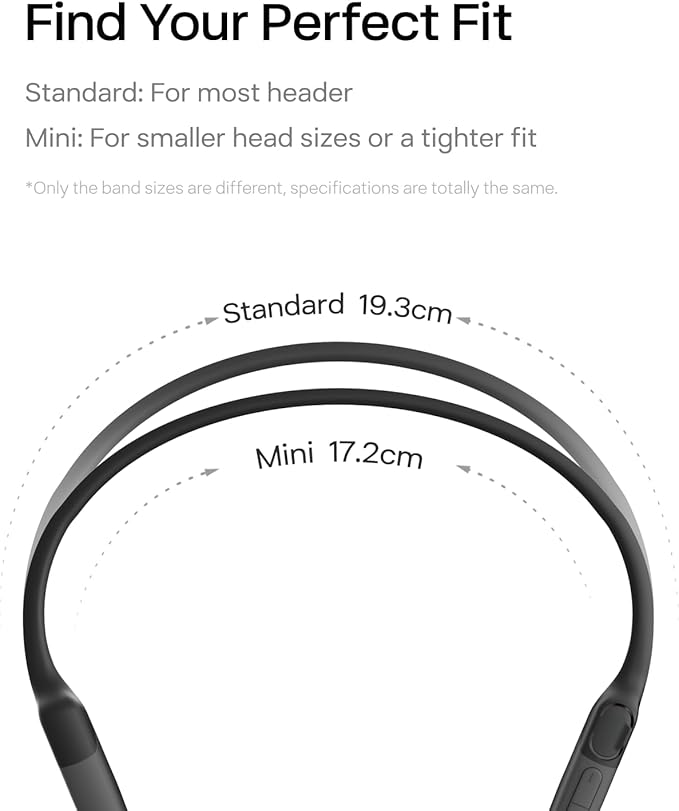 SHOKZ OpenRun with USB-C Charging - Open-Ear Bluetooth Bone Conduction Sport Headphones - Sweat Resistant Wireless Earphones for Workouts and Running - Built-in Mic, with Hair Band - Standard - Black