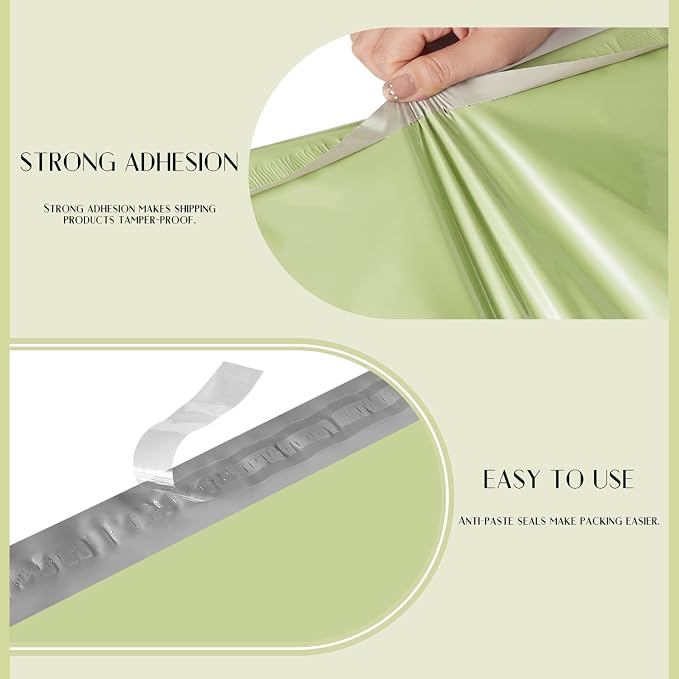 Metronic Poly Mailers 14.5X19 100PC, Strong Adhesive Shipping Bags for Clothing, Waterproof and Tear-Proof Shipping Envelopes, Packaging Bags Mailers Poly Bags, Avocado Green | Self Seal Mailers Poly Bags Shipping Envelopes Tear-resistant Waterproof Ma...