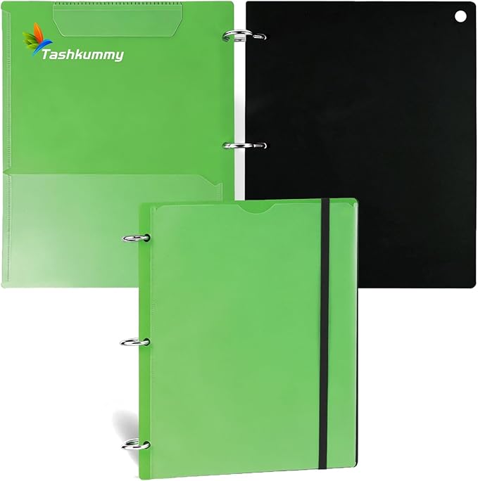360° Pivotable 3 Ring Clipboard Binder, Foldable Binders 1 Inch Fits 8.5" x 11", Medical Nursing Foldable Clipboard Binder for Home, School, Office, Doctors- Green