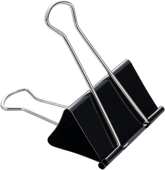 Jumbo Binder Clips 3 Inch, Black, Binder Clips Extra Large Heavy Duty for Office Supplies (6)