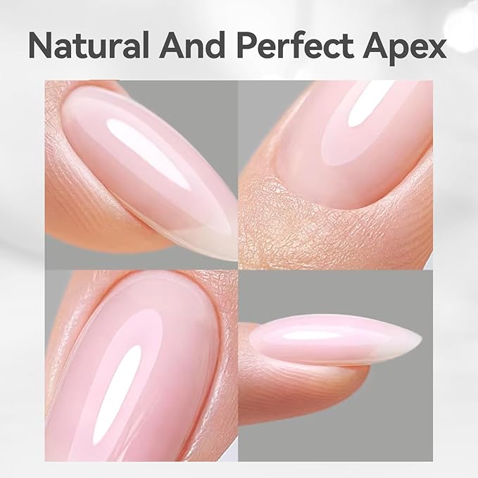 Born Pretty Builder Gel 8-in-1, 2PCS 15ML Clear Builder Nail Gel Set, Transparent Extension Rhinestone Glue for LED Lamp Cured for Nail Thickening