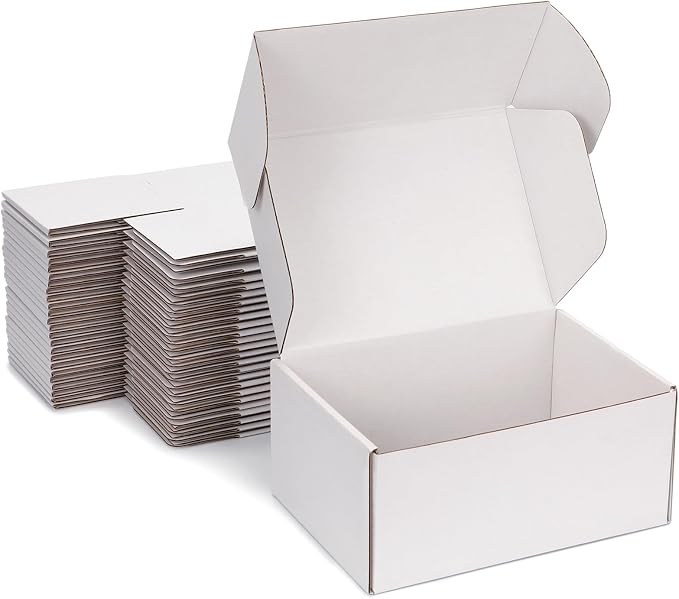 10x5x3 inch White Shipping Boxes for Small Business- Set of 25