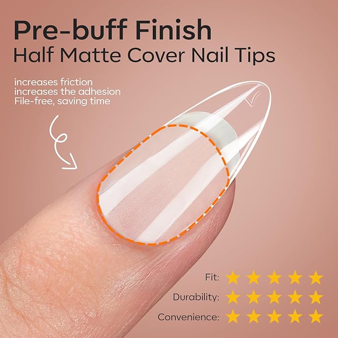modelones X Nail Gel Kit Short Almond, 9-in-One Nail Glue with Portable U V Lamp 216Pcs 12Sizes Pre-Etched Press ons Fake Acrylic Extension Kit DIY Salon Gift for Women