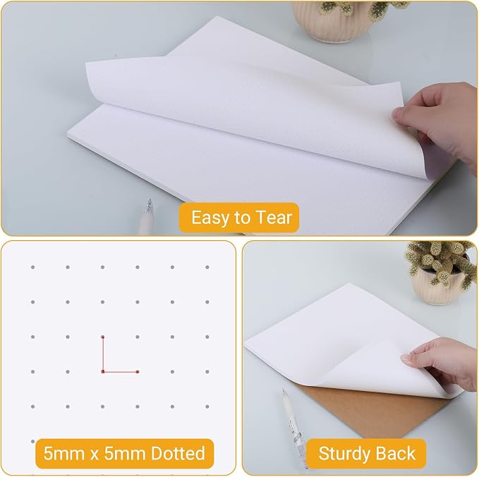 zmybcpack 6 Pack 8.5"X11" Dot Grid Desk Notepad, Dot Grid Paper Pad | Letter Size Dotted Note Pads for Office, School, and Home Use (50 Sheets/ Pad, Double Sided Printed)