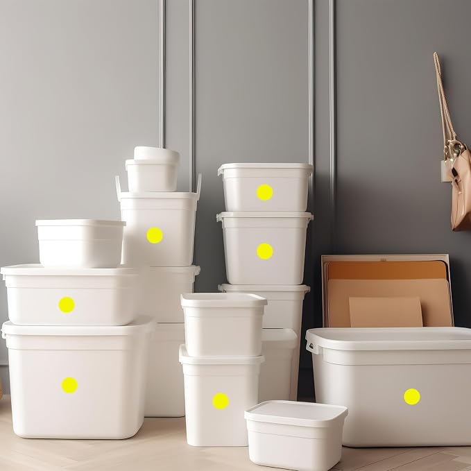 1400 PCS Yellow Circle Dot Stickers 3/4" Round Coding Label | Used for manual labor in kindergartens, garage yard price sales, organizing activity color groups,marking spice bottles