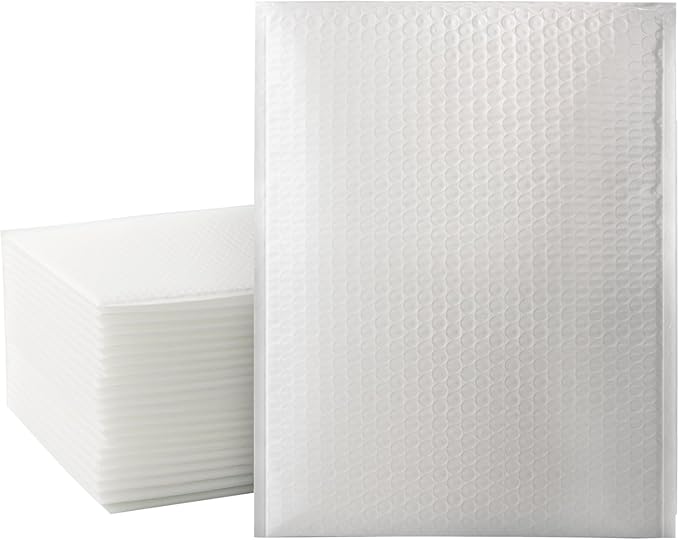 25 Pcs White Bubble Mailers 9.4x12 Inch，Large Poly Bubble Mailers Padded Envelopes Self SeaL Bubble Envelopes Bags Packaging, Shipping (Fit for 8.5 x 12" Item)