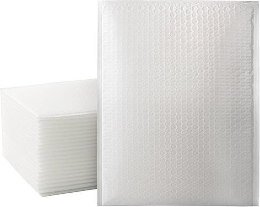 25 Pcs White Bubble Mailers 9.4x12 Inch，Large Poly Bubble Mailers Padded Envelopes Self SeaL Bubble Envelopes Bags Packaging, Shipping (Fit for 8.5 x 12" Item)