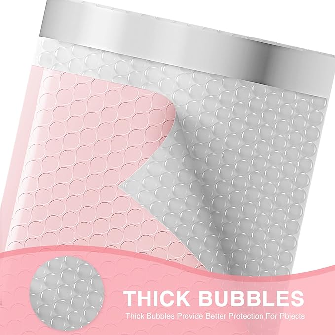 Metronic 500 Pack Bubble Mailers 6X10 Inch Light Pink Usable Size 6x9 Waterproof Padded Envelopes Self-Seal Small Bubble Mailer Cushioning for Jewelry, Makeup, Small Business Supplies, Bulk