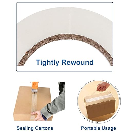 3" Heavy Duty Packing Tape, 24 Rolls, Clear, 3" Core, Total 1320Y, Clear, 2.2 mil, 3 inch x 55 Yards, Refill for Packaging and Shipping(3" Width, not 2" Width)