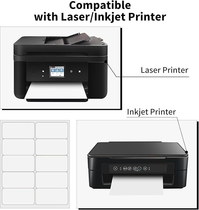 2" x 4" Shipping Labels 400 Labels, 40 Sheets Address Labels, Sticker Paper for Laser/Inkjet Printer Mailing Labels, Permanent Adhesive Sticker Labels(40 Sheets)