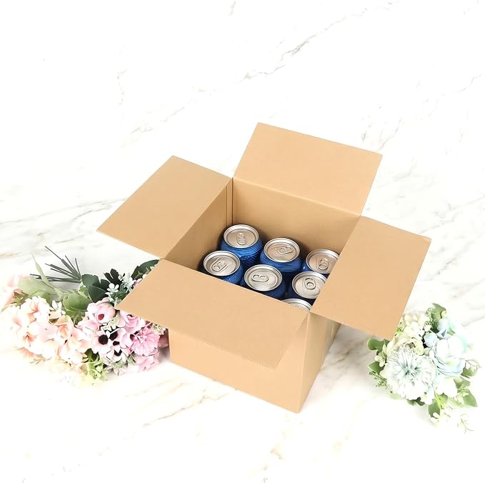 Edenseelake 25 Pack 8x8x8 inches Shipping Boxes Corrugated Cardboard Boxes for Packing, Moving, Mailing, Brown