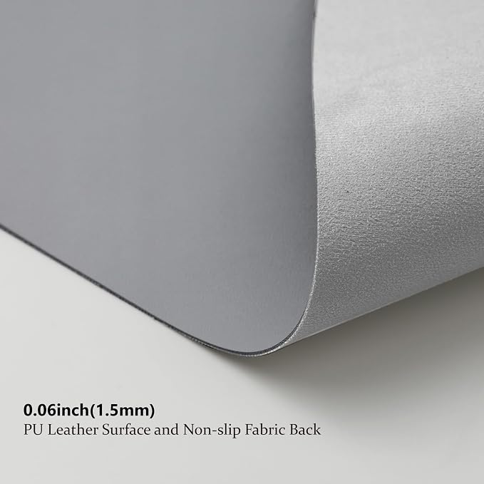 Leather Desk Mat - Non-Slip PU Desk Pad for Office and Home - Desk Organization and Accessories - Ideal for Large Mouse Pad and Desk Mats on Top of Desks (Dark Gray,31.5"x 15.7")
