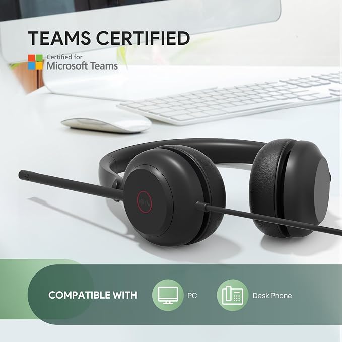 Yealink UH35 Wired Headset,USB-A,AI Noise Canceling Mic,Call Control,On-Ear | Teams/Zoom Certified, Dual-Ear Headphones, Plug & Play for PC/Laptop/IP Phone,Easy Mute, Busylight,Home Office Online Meeting