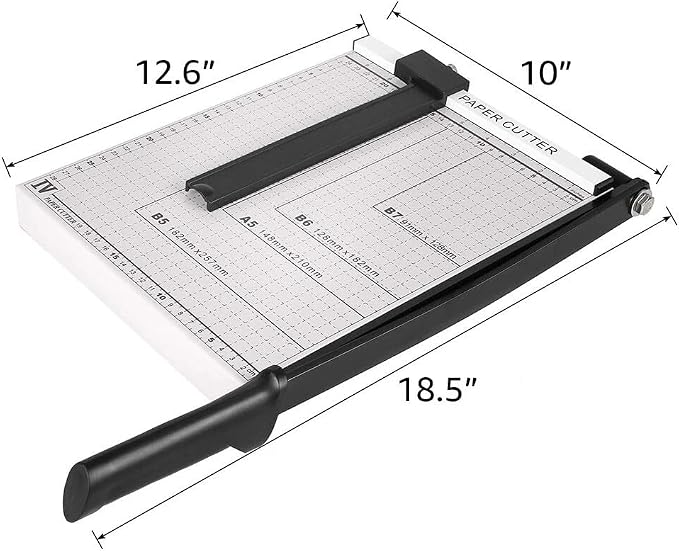 Guillotine Paper Cutter and Trimmer with Various Cut Length, Multi Sheet Capacity, Heavy Duty Blade for Photo Craft Cardstock, Large Paper Cutter for Home or Office