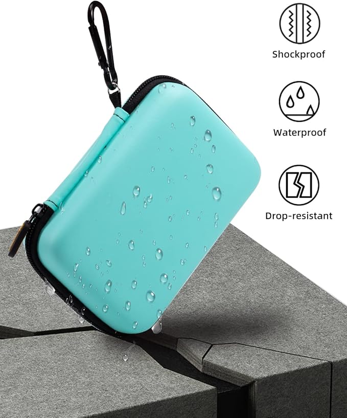 Phomemo Label Printer Case Hard Carry Case Compatible D30/M02/T02/M110/P21/D110 Label Printer, Label Maker Labeler Storage Holder, Green