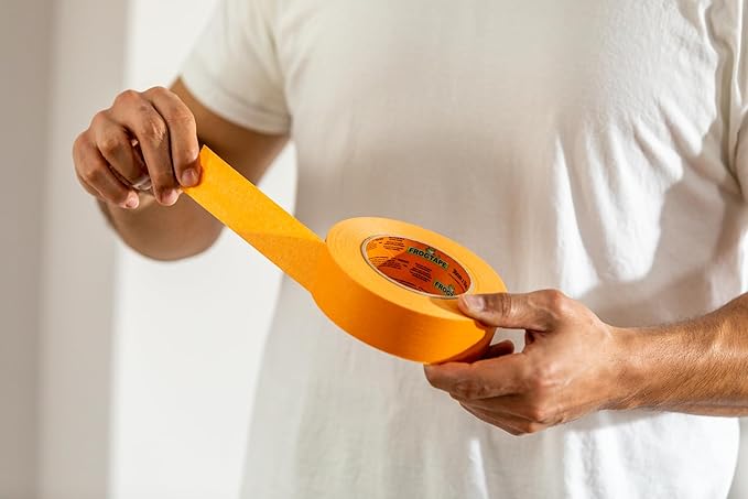 FrogTape ProGrade Orange Painters Tape, 2 Inch Wide (1.88 in. x 60 Yds), High Adhesion, Paint Tape for Indoor & Outdoor Applications, Orange, 18 Rolls (288435)