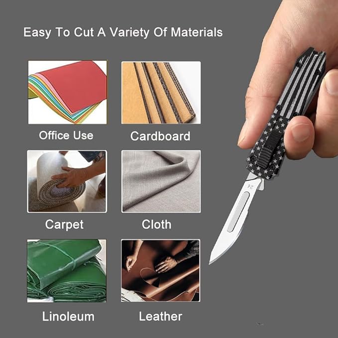 Auto Retractable Utility Knife, Automatic Scalpel Knife with 10PCS #24 Blades, Safety Box Cutter, Razor Blades Utility Knives
