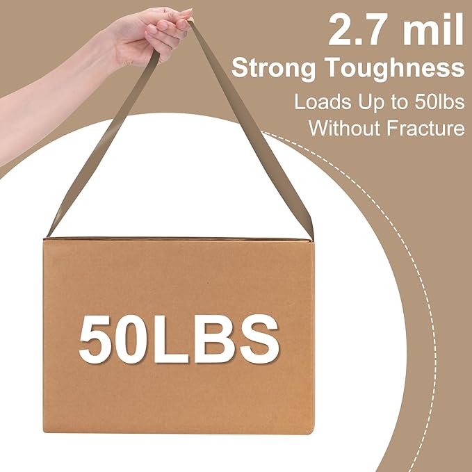 Brown Packing Tape 2 inch x 60 Yards, 3 Rolls with Dispenser – Heavy Duty Parcel Sealing Tape for Shipping, Moving and Storage, Total 180 Yards