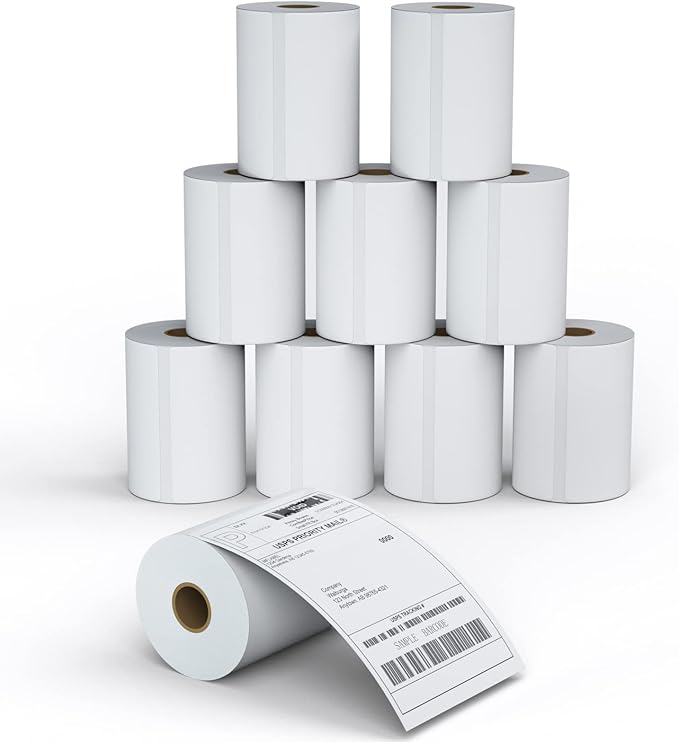 MFLABEL 4x6 Direct Thermal Shipping Labels - 10 Rolls of 250 Labels, Perforated Easy to Peel Blank Address Labels for Thermal Printers, Compatible with Rollo, Munbyn, Zebra for UPS, Amazon, Shopify