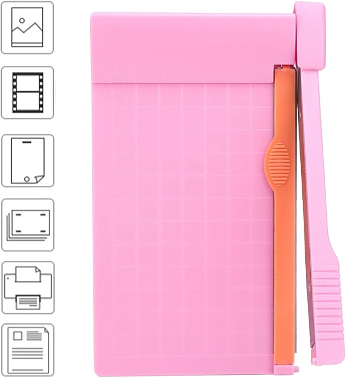 Paper Cutter,Mini Portable Paper Trimmer Card ID Photo Cutting Knife Gridded Photo Trimmer Paper Slicer Paper Cutting Board for Cardstock Scrapbooking