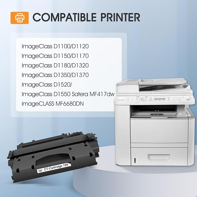 120 Black Toner Cartridge for Canon D1120 D1550 CRG-120 CRG120 High Yield | Compatible for Canon ImageCLASS D1120 D1550 D1150 D1320 D1350 D1520 D1100 D1370 D1180 D1170 MF6680DN MF417dw 4-Pack Printer