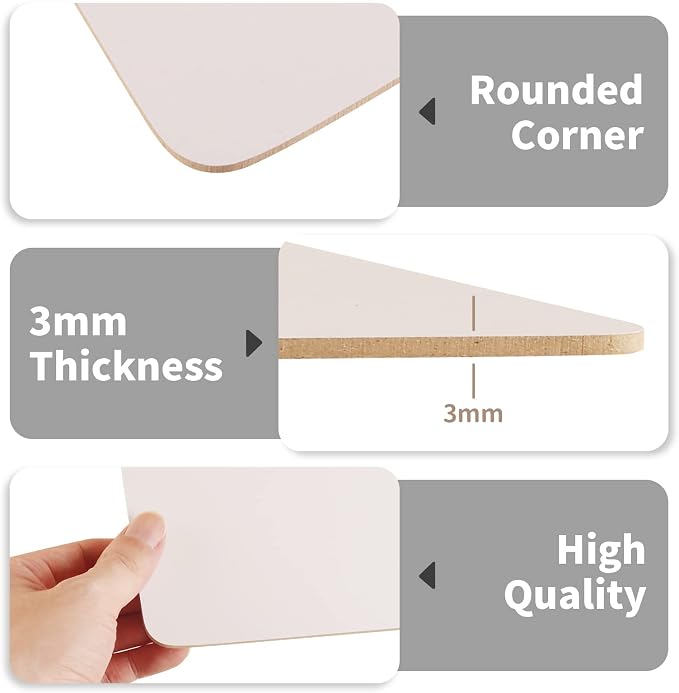 Shemira 48Pack White Board Dry Erase Boards, Double-Sided Small White Board | 12"x 9" dry erase boards for Students Teachers, Mini Whiteboard Set for Home Office Classroom School Supplies