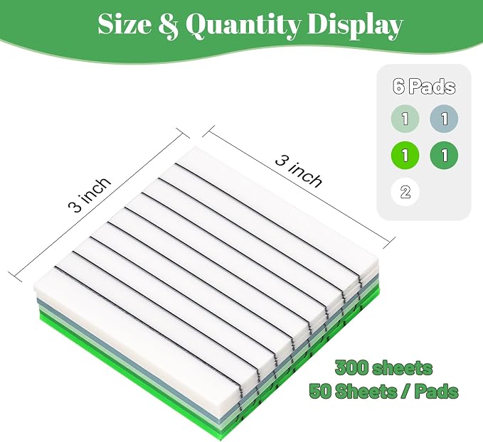 Transparent Sticky Notes Lined 300 Sheets 3"X3" Green PET Material | Clear Translucent Self-Adhesive Sticky Notes for Back to School & Office Supplies, See Through Reveals Underlying Bible Text